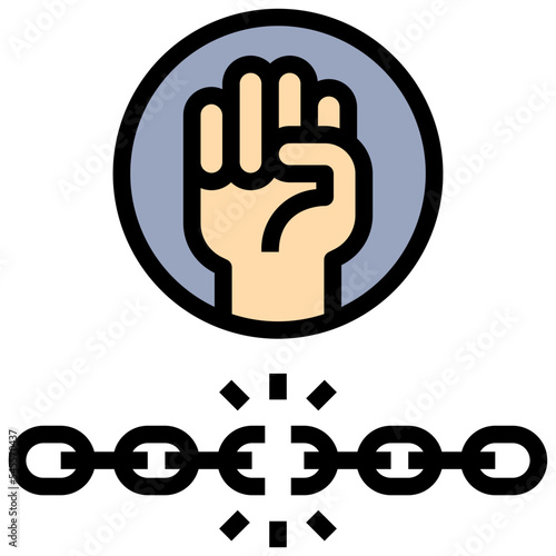 freedom filled outline style icon