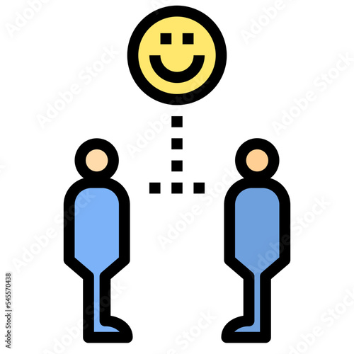 friendly filled outline style icon