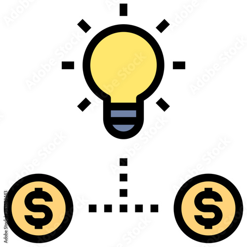 funding filled outline style icon