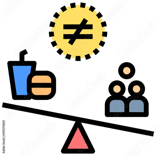 inequality filled outline style icon