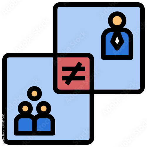 inequality filled outline style icon