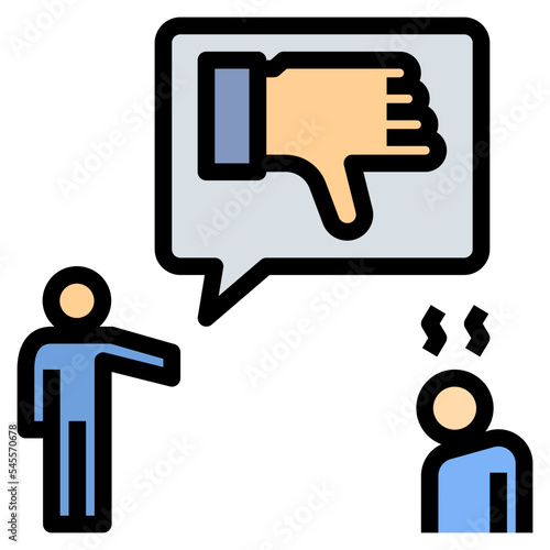 insult filled outline style icon