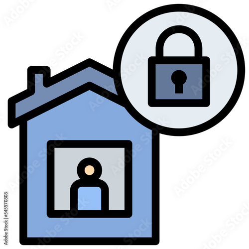 lockdown filled outline style icon