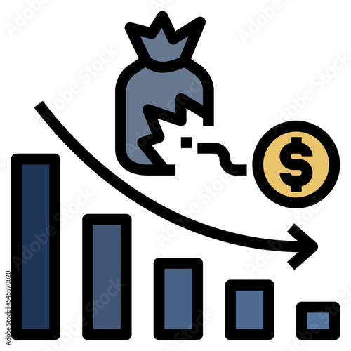 loss filled outline style icon