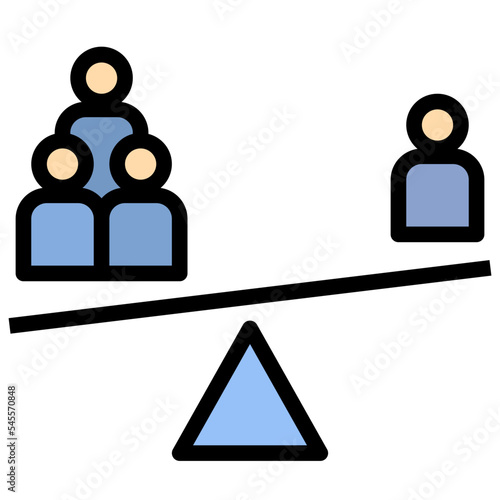 majority filled outline style icon