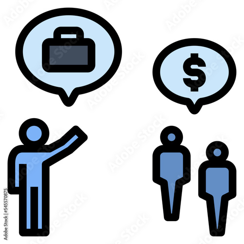 marketing filled outline style icon