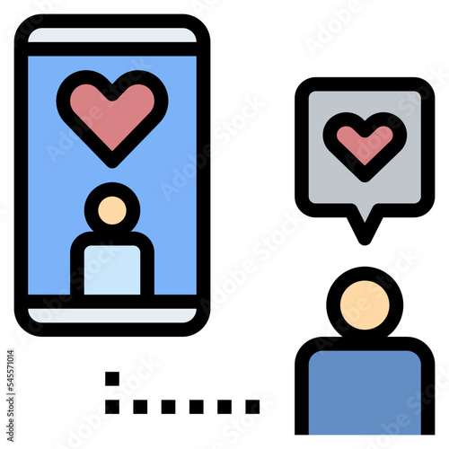 online dating filled outline style icon