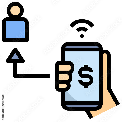 online filled outline style icon