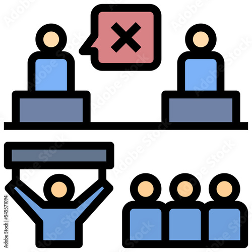 opposition filled outline style icon