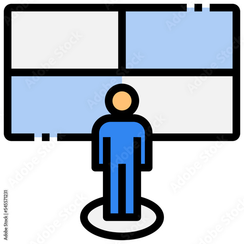 platform filled outline style icon