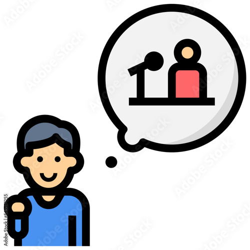 politician filled outline style icon