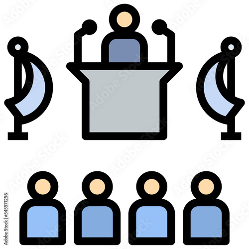 politician filled outline style icon