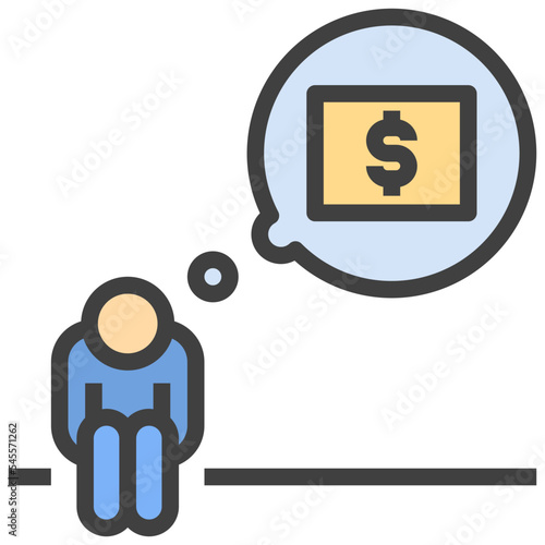 poor filled outline style icon