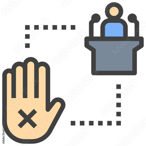 protest filled outline style icon