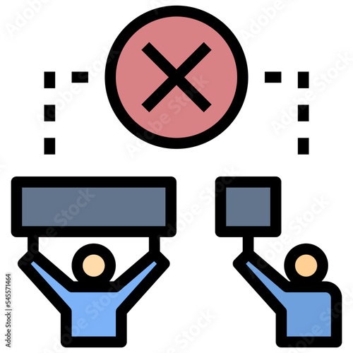 protestor filled outline style icon