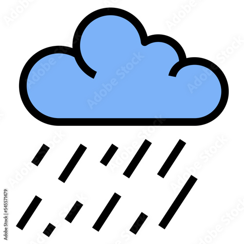 rain filled outline style icon