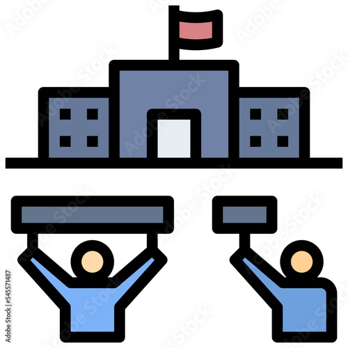 rally filled outline style icon
