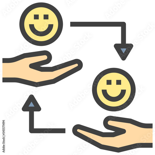 reaction filled outline style icon