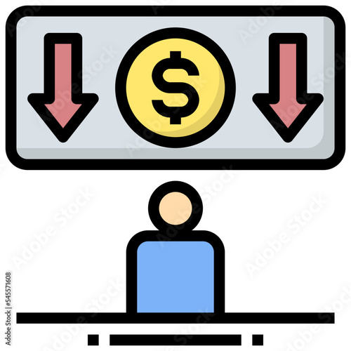 salary filled outline style icon