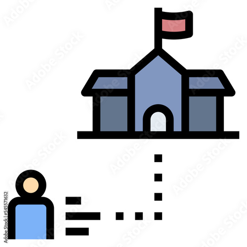 school phobia filled outline style icon