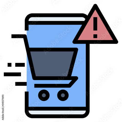 shopping risk filled outline style icon