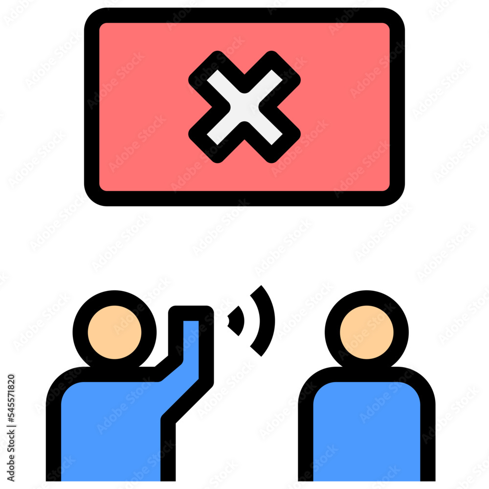 Fototapeta premium stop gossip filled outline style icon