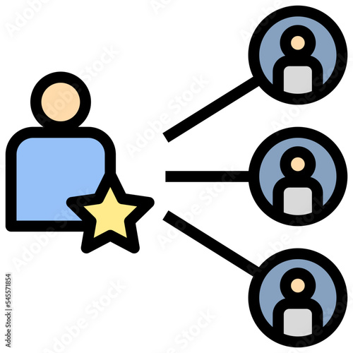 subscriber filled outline style icon