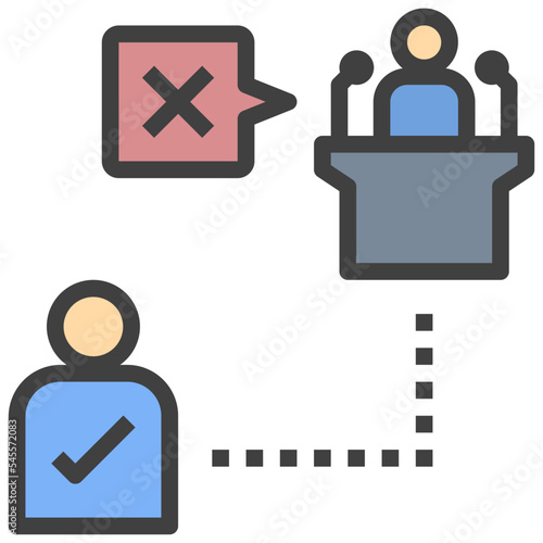 unfair filled outline style icon