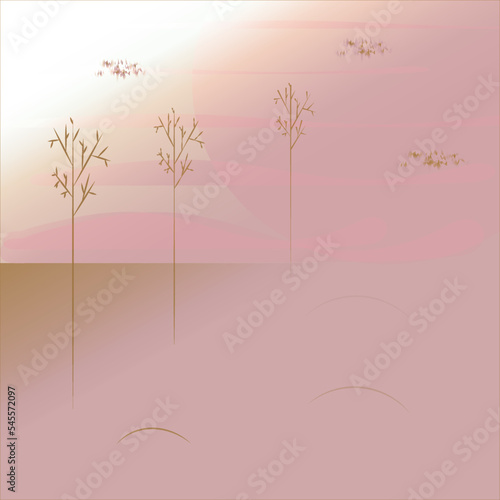 Abstract depiction of the impression of a gentle dawn.3d.