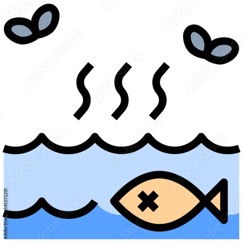 water pollution filled outline style icon