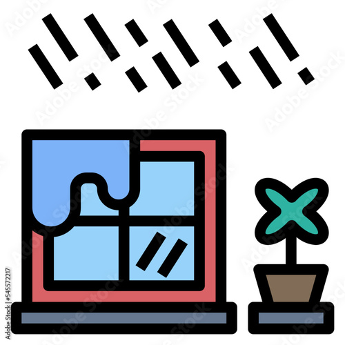 window filled outline style icon