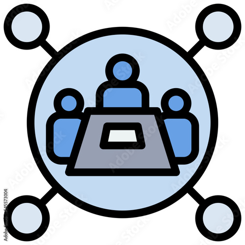 coworking outline style icon