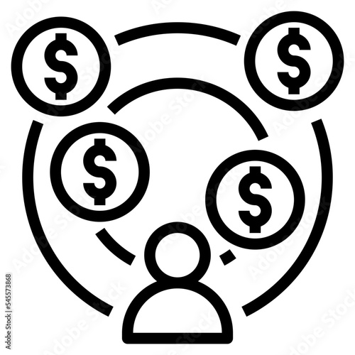 financial outline style icon