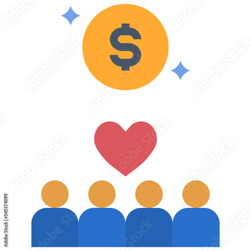 capitalism flat style icon