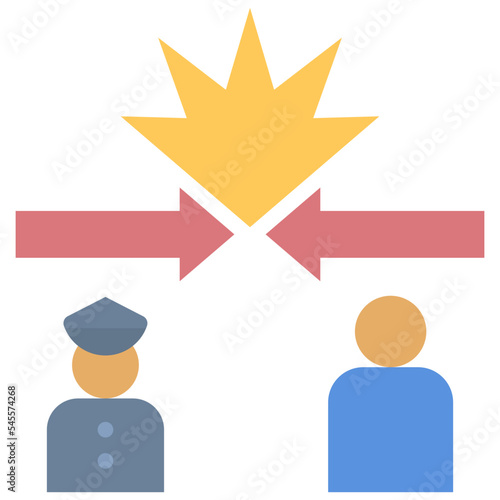 conflict flat style icon