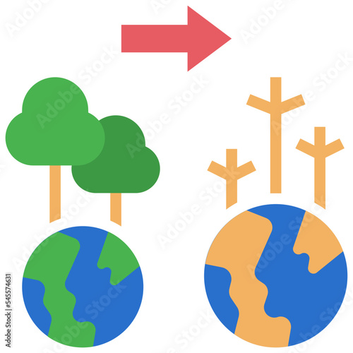 deforestation flat style icon