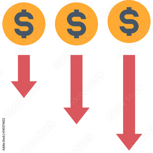 deleveraging flat style icon photo