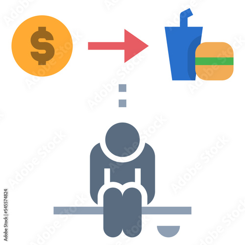 donate flat style icon