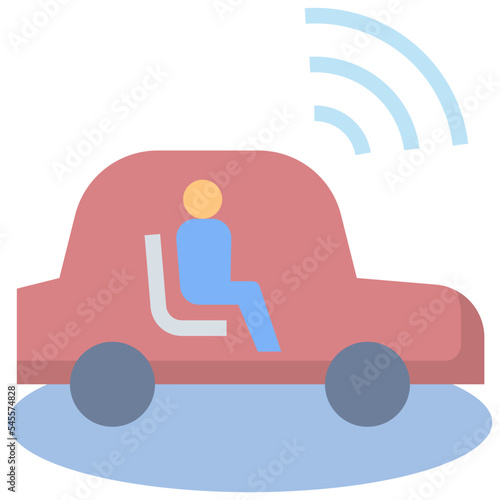 driverless flat style icon