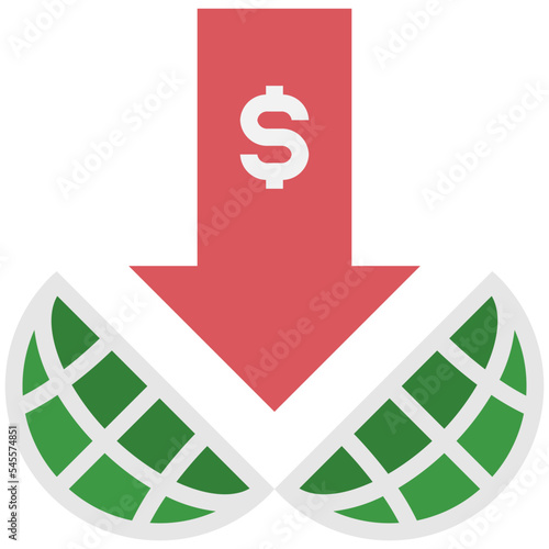 economic flat style icon