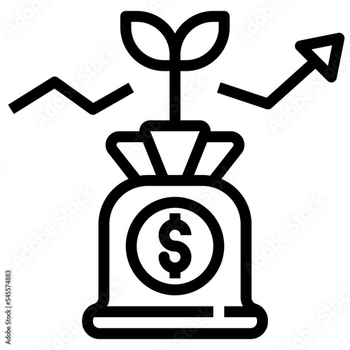 investment outline style icon