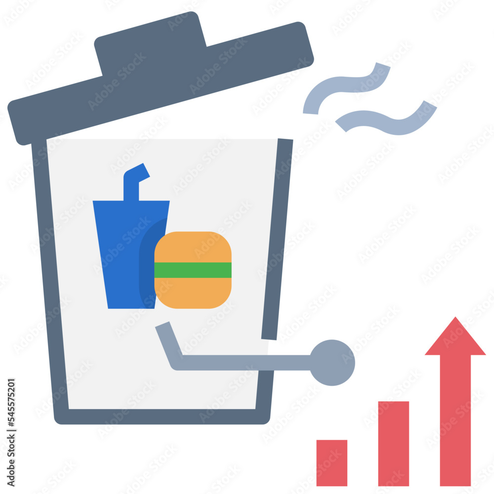 Obraz premium food waste flat style icon