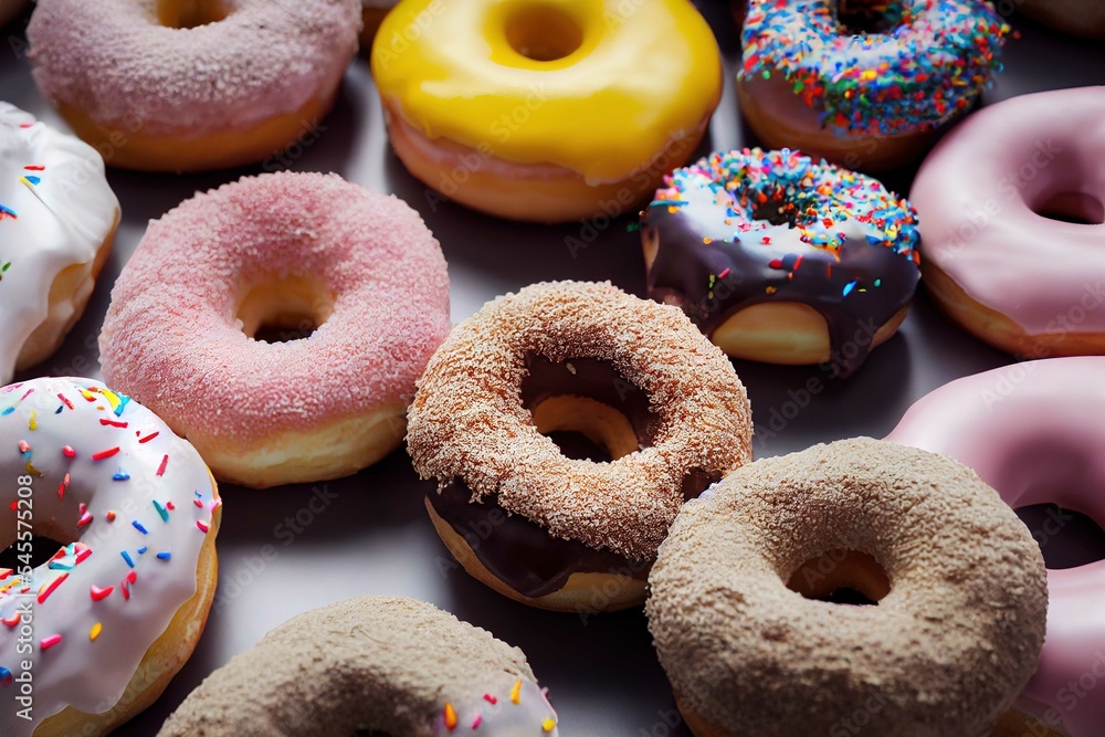 donuts with icing sugar, donut, food, sweet, dessert, cake, donuts, doughnut, chocolate, isolated, sugar, breakfast, white, pastry, snack, icing, baked, delicious, sprinkles, pink, unhealthy, bakery