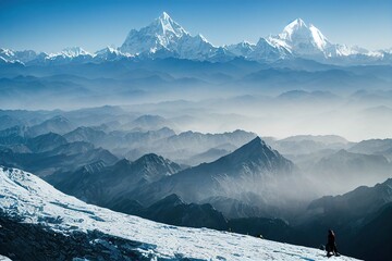 Foto auf Acrylglas Alpen swiss mountains in the winter, mountain, snow, landscape, winter, alps, mountains, nature, sky, peak, alpine, view, panorama, ice, glacier, cold, travel, high, ski, switzerland, white, rock, clouds  © Jesse