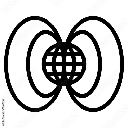 Fotografie, Obraz magnetic pole outline style icon