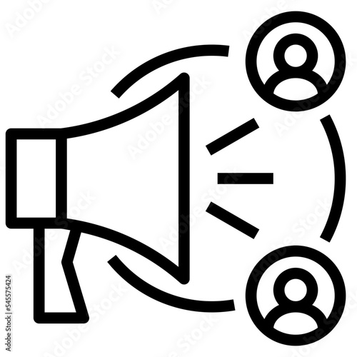 megaphone outline style icon