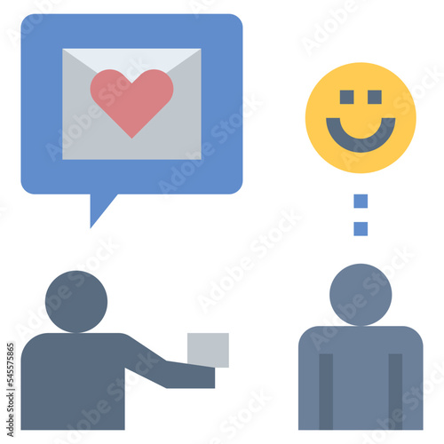 love letter flat style icon