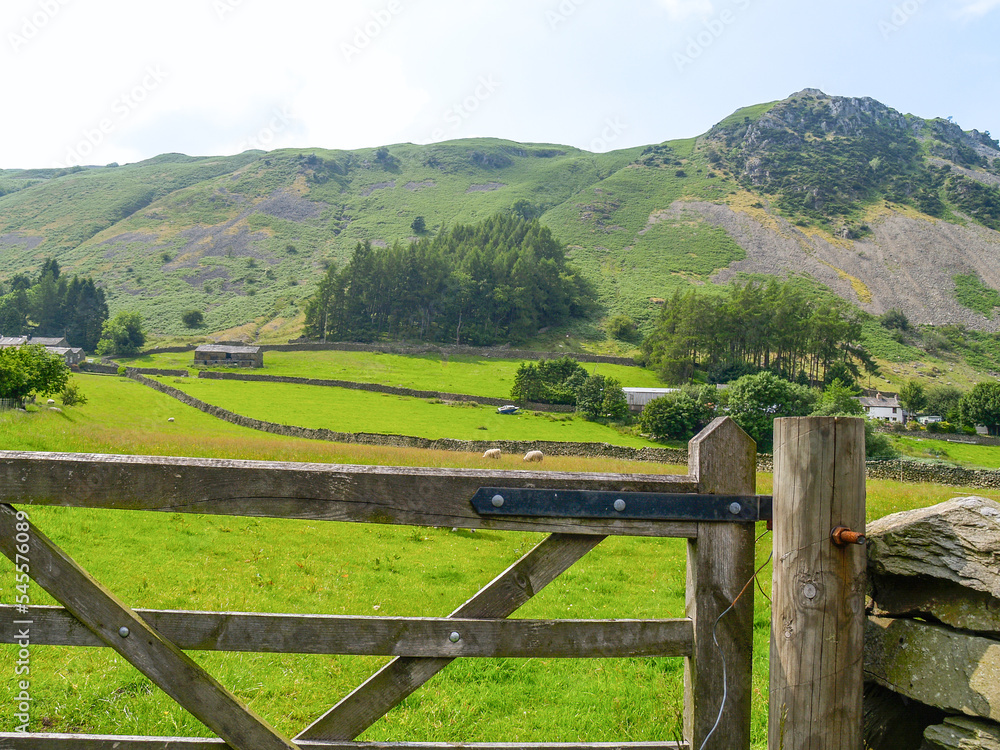 British rural landscape rolling green fields