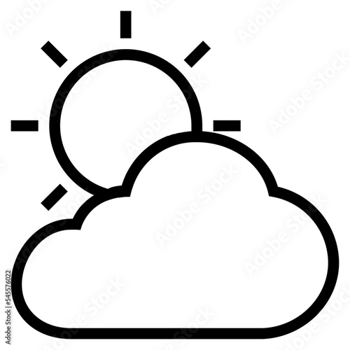 overcast outline style icon