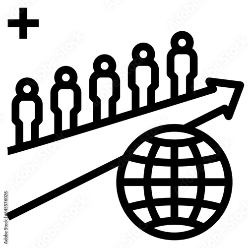 overpopulation outline style icon